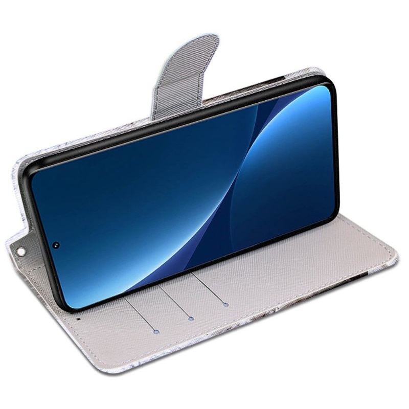Flip Case Für Xiaomi 12 Pro Bunte Blume