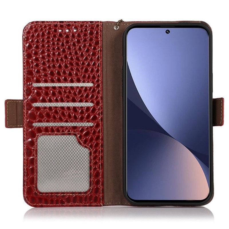 Lederhüllen Für Xiaomi 12 Pro Echtes Leder In Kroko-optik