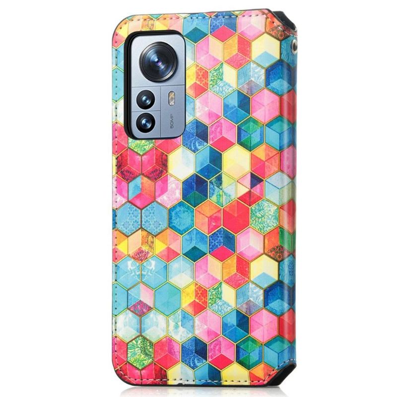 Lederhüllen Für Xiaomi 12 Pro Flip Case Farbige Würfel-flip-flap