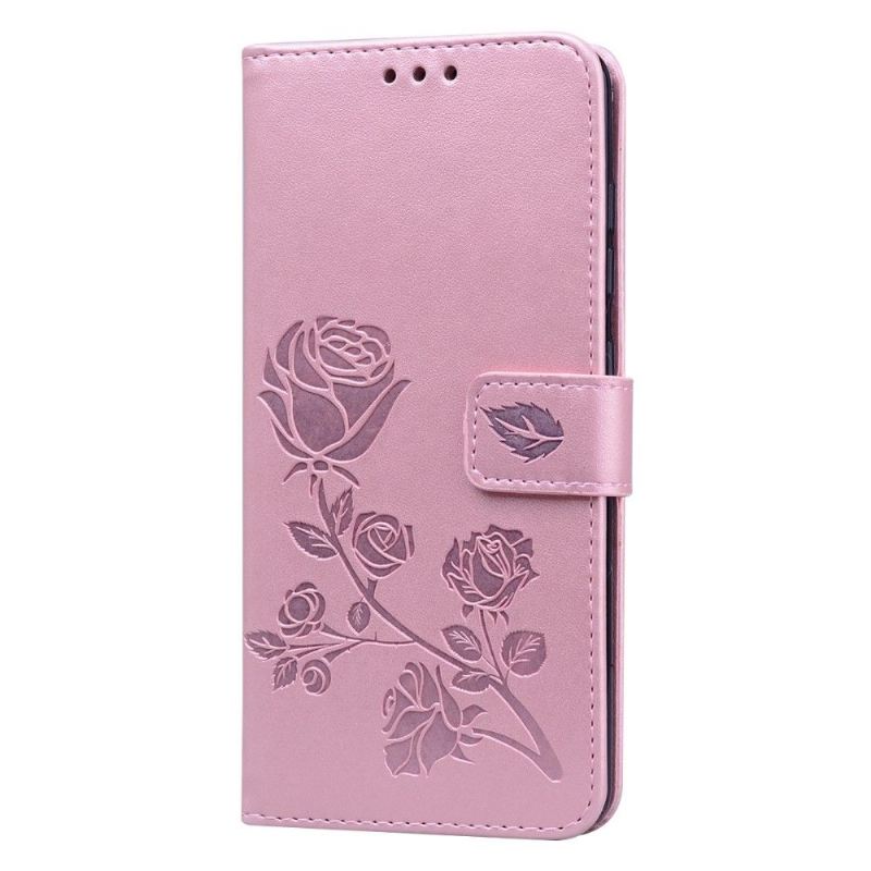 Flip Case Für Samsung Galaxy A51 Kunstleder Rosenmuster