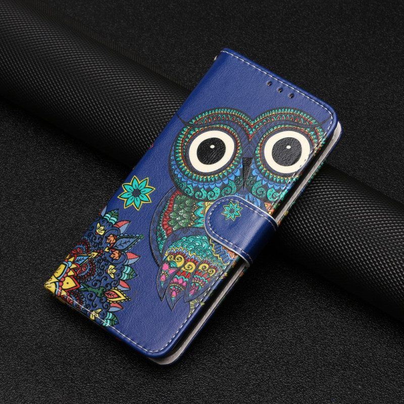 Lederhüllen Für Google Pixel 7A Mit Kordel Bunte Tanga-eulen