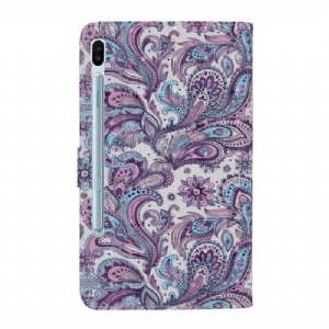 Flip Case Für Samsung Galaxy Tab S6 Paisley-blume